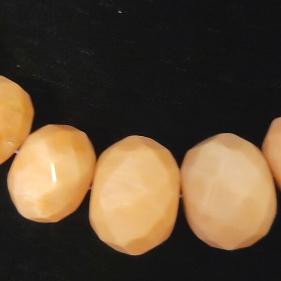 Jay King Mine Finds DTR Madascar Peach Stone & Phosphosiderite Necklace - Picture 2 of 5